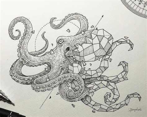 geometric octopus tattoo|25 Symbolic Octopus Tattoo Designs & Meaning